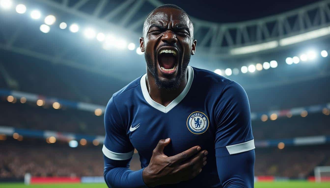 regardez la vidéo choc où moussa diaby réagit vivement après un coup bas en pleine partie intime lors d'un match de football intense.